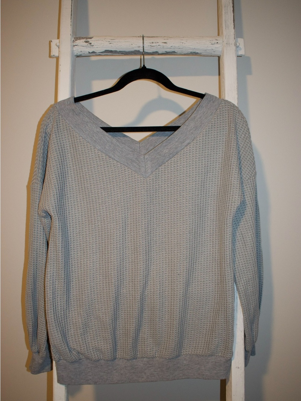 Light Gray V-Neck Women's Sweater